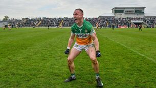 <p>EMOTION: Declan Hogan of Offaly celebrates after his side's victory in the Leinster Championship quarter-final against Meath at Glenisk O'Connor Park in Tullamore, Offaly. Pic: Eóin Noonan/Sportsfile</p>