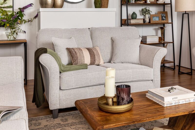  In an unfurnished rental, especially smaller accommodation, a compact sofa in a neutral colour is practical for adding colour with accessories and will make the transition when you move to a new place (EZ Living Interiors, €1,399).