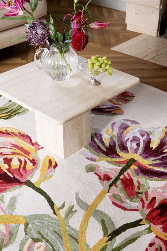  Area rugs add contrast and interest to neutral furniture and an opportunity to add your favourite colour to a room scheme (Gosford Cranberry rug from €739 at Rugs.ie).