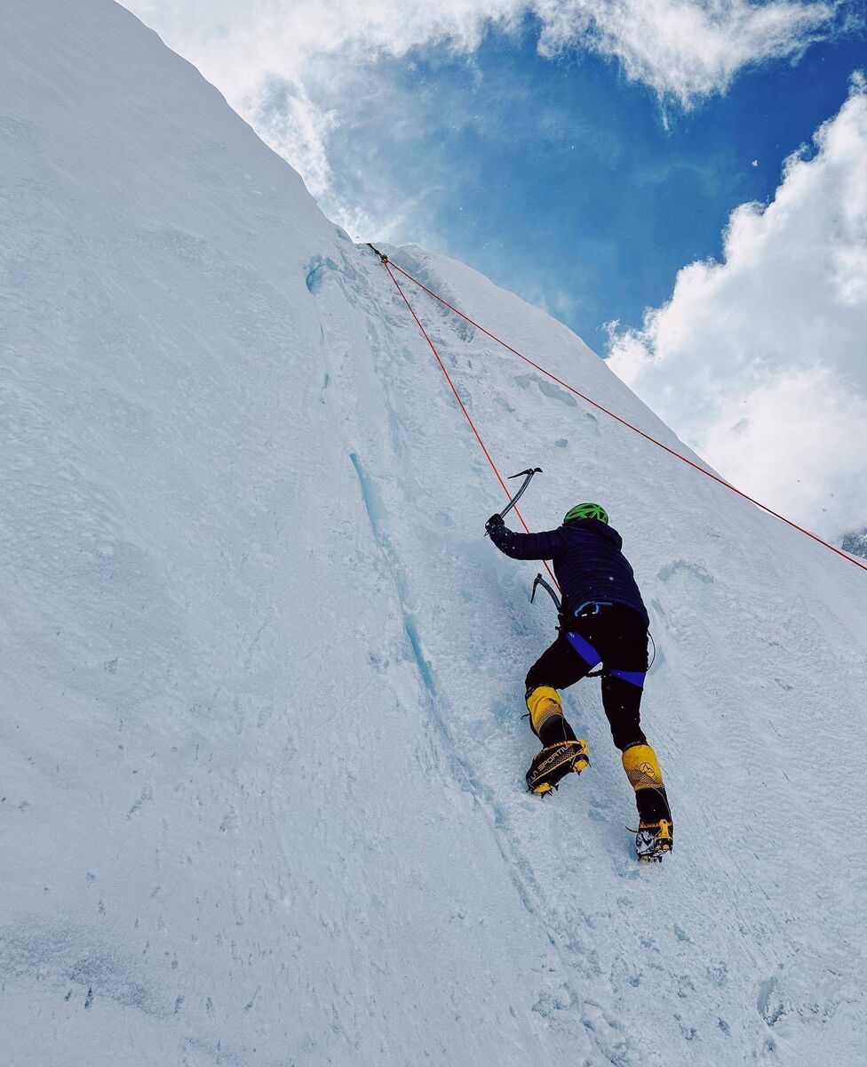 Ice climbing and rope work today
