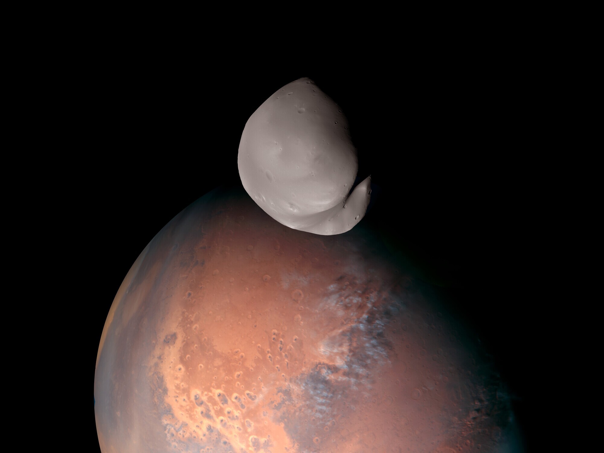 Flyby of Mars’ moon Deimos provides most detailed images ever captured