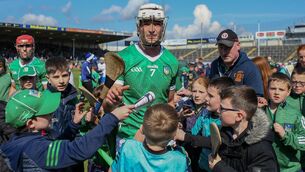 <p>GENERATION GAME: Kyle Hayes is surrounded by young Limerick supporters after Sunday’s win over Waterford. Pic: INPHO/Ken Sutton</p>