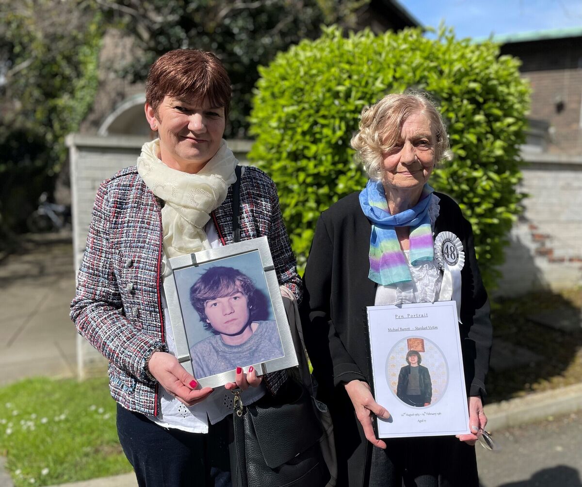 Gertrude Barrett (right), with her daughter Carole. Ms Barrett said her son 'had an aura and a presence that brought belief, calm and confidence.' Picture: David Young/PA Gertrude Barrett (right), with her daughter Carole. Ms Barrett said her son 'had an aura and a presence that brought belief, calm and confidence.' Picture: David Young/PA