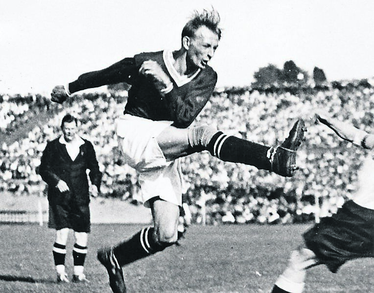 Austrian professional footballer Matthias ‘The Paper Man’ Sindelar, in 1931, the inspiration for O’Callaghan’s new novel. Picture: Ullstein Bild/Getty