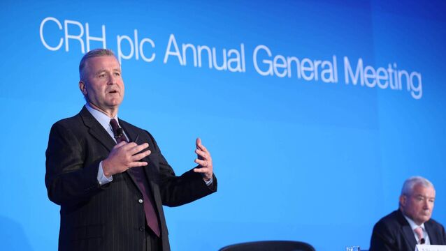 <p>CRH chief executive Albert Manifold: 'We had a positive start to the year in a seasonally quiet trading period.' Picture: Naoise Culhane </p>