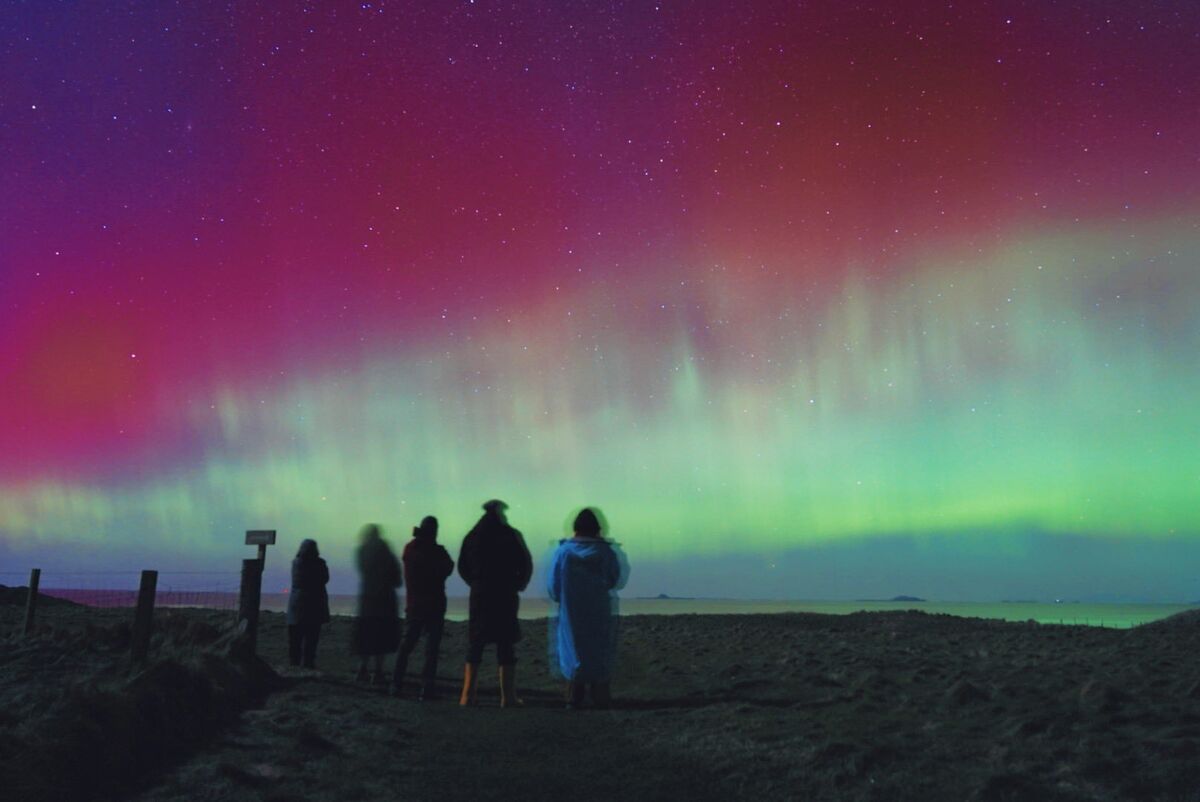 The Northern Lights over the Hebrides in Scotland on Monday night. Picture: Hannah Close/