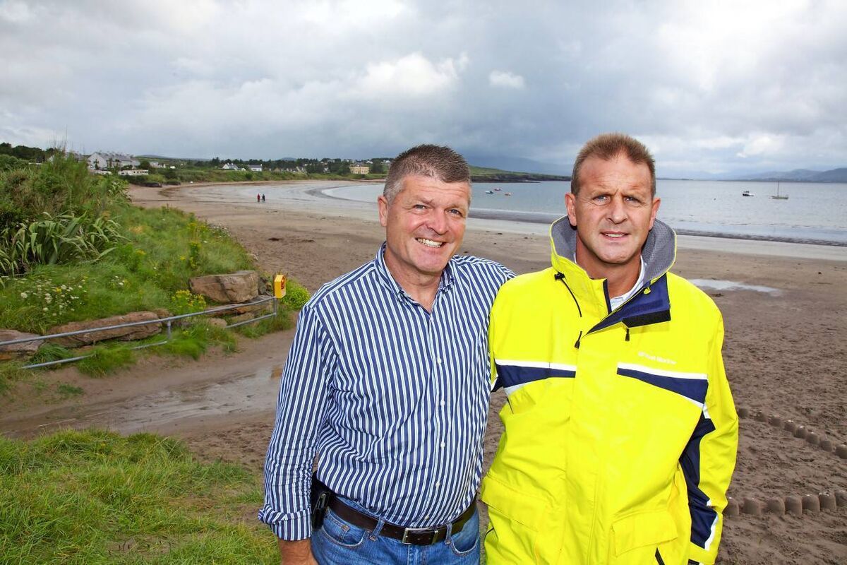 Kevin and Dónal O'Sullivan on Ballinskelligs beach during a visit home. Picture: Kerry's Eye 