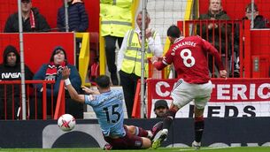 <p>MATCH WINNER: Manchester United's Bruno Fernandes scores during the Premier League match at Old Trafford. Pic: Martin Rickett/PA Wire</p>
