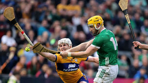 <p>SATURDAY NIGHT FEVER: Clare's David Fitzgerald and Seamus Flanagan of Limerick. Pic: ©INPHO/Bryan Keane</p>