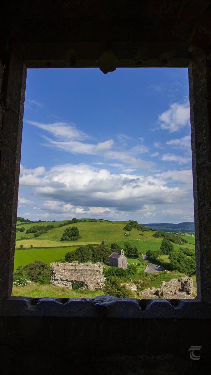 The Rock of Dunamase: Looking down to Holy Trinity Church from the Rock of Dunamase