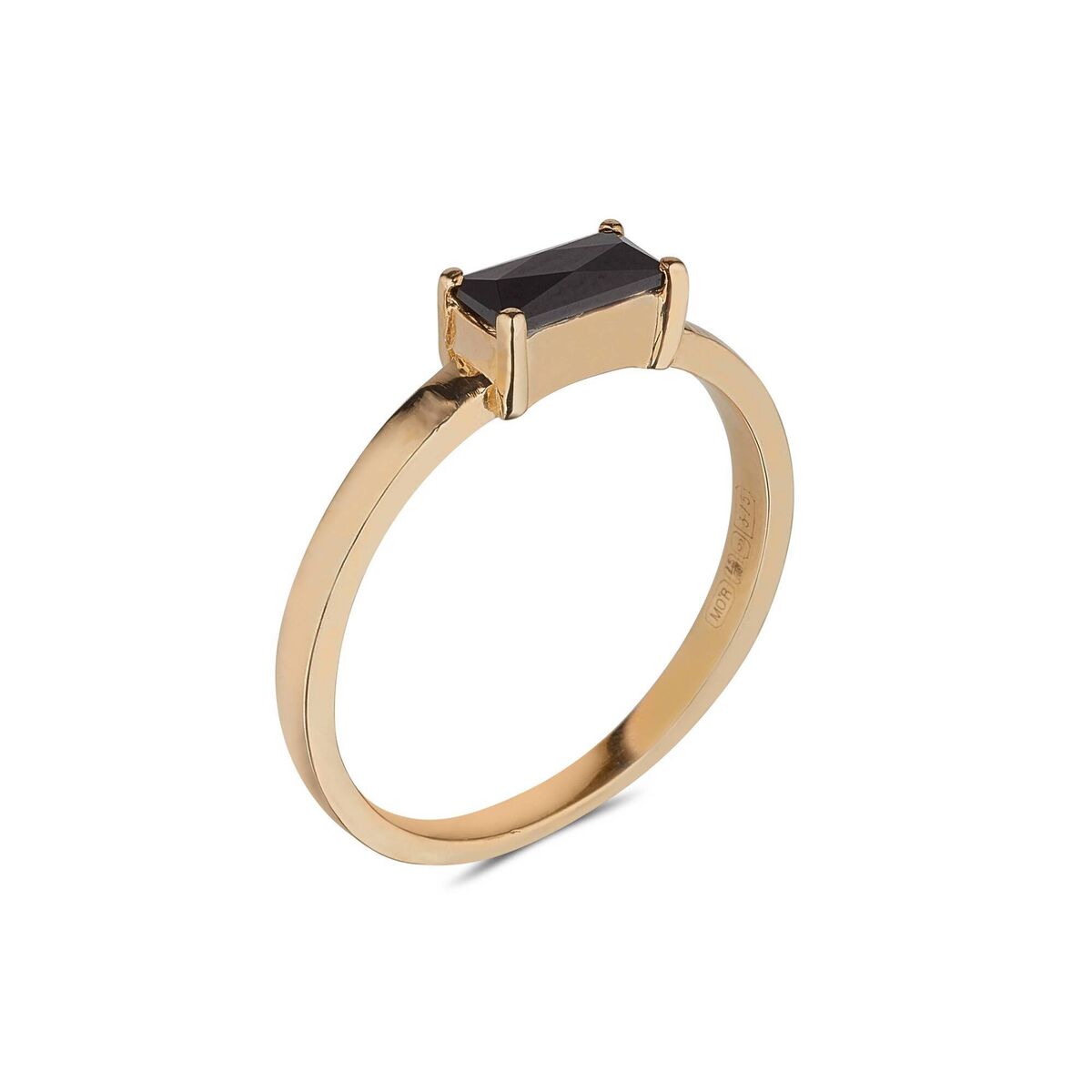 9kt Gold Black Baguette Cut Ring, €350, MoMuse