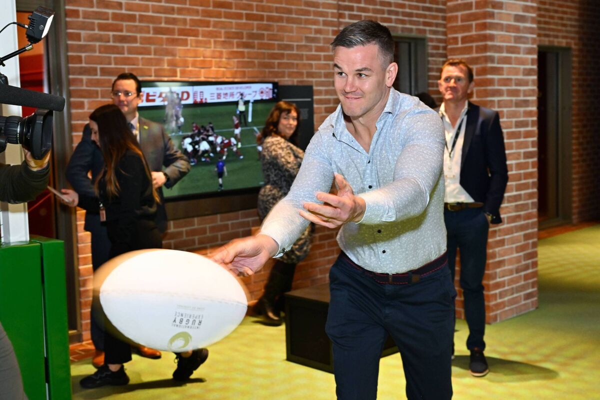 Jonathan Sexton tests his passing skills at the International Rugby Experience today, as the state-of-the-art, interactive visitor attraction launched in Limerick. Advance, online bookings now available online at www.internationalrugbyexperience.com from 15th May. Photo by Diarmuid Greene Jonathan Sexton tests his passing skills at the International Rugby Experience today, as the state-of-the-art, interactive visitor attraction launched in Limerick. Advance, online bookings now available online at www.internationalrugbyexperience.com from 15th May. Photo by Diarmuid Greene