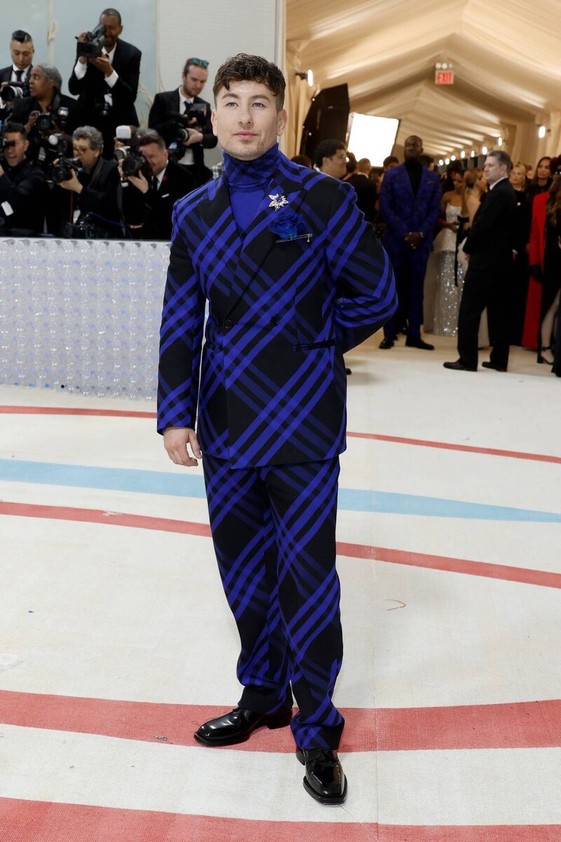 BLUES BROTHER: Barry Keoghan wore a striking Burberry suit at the 2023 Met Gala. Picture: Mike Coppola/Getty BLUES BROTHER: Barry Keoghan wore a striking Burberry suit at the 2023 Met Gala. Picture: Mike Coppola/Getty