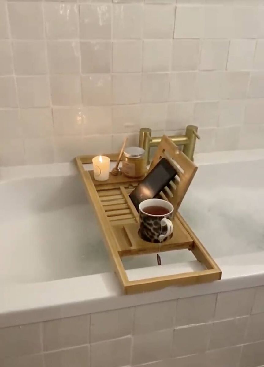Jennifer's bamboo bath tray.