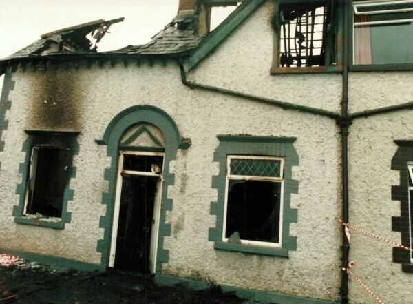 A fire-gutted house at Church Lane in Kilcock, Co Kildare. It was reported at between 3am and 4am on September 20, 1987.