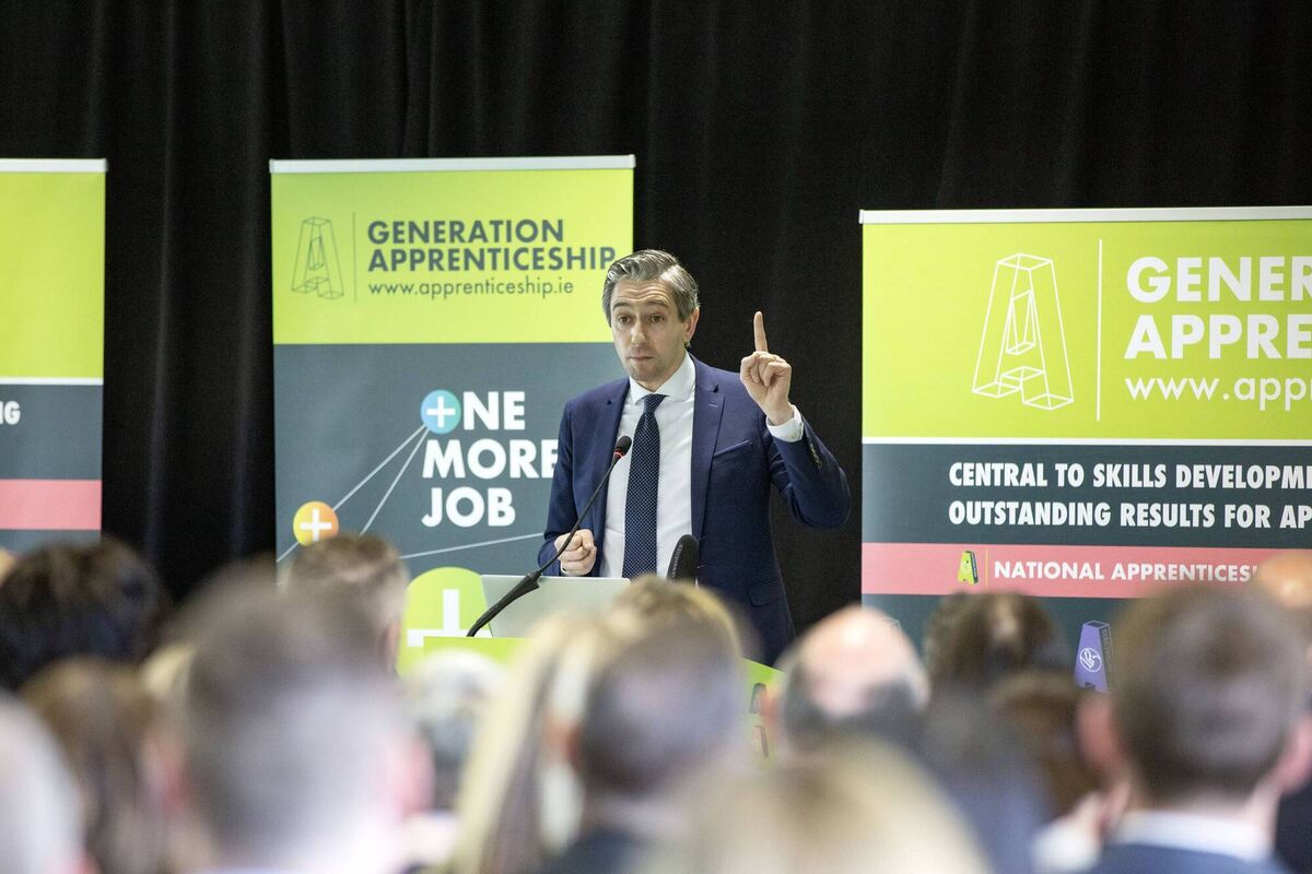 Further Education Minister Simon Harris at the launch of the Generation Apprenticeship ‘One More Job’ initiative in Sligo last week. Picture: Kathy Burke