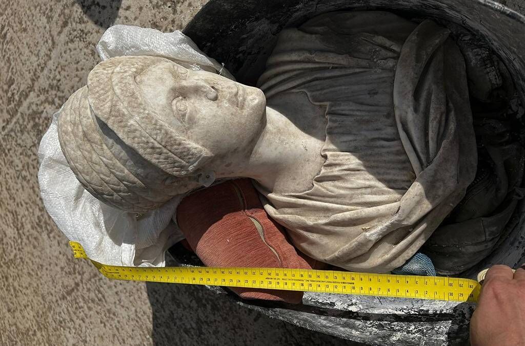 A Roman marble bust of a woman, which is believed to represent Salonia Matidia was recovered in Sevilla, Spain. Picture: Interpol