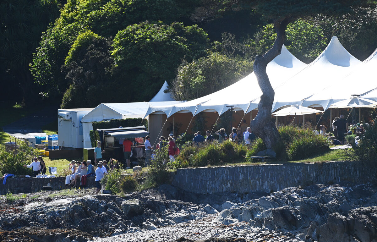 Marriage made in West Cork: guests at  Graham Norton's Ahakista home wedding party/celebration last July. Picture; Eddie O'Hare