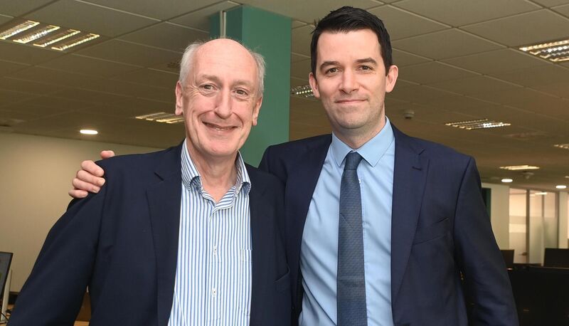 Maurice Gubbins with 'Irish Examiner' editor Tom Fitzpatrick. Picture: Larry Cummins