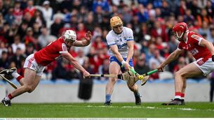 <p>WORK RATE: Tommy O'Connell, left, and Ciarán Joyce of Cork attempt to block Peter Hogan of Waterford at Páirc Uí Chaoimh last weekend. Pic: Brendan Moran/Sportsfile</p>