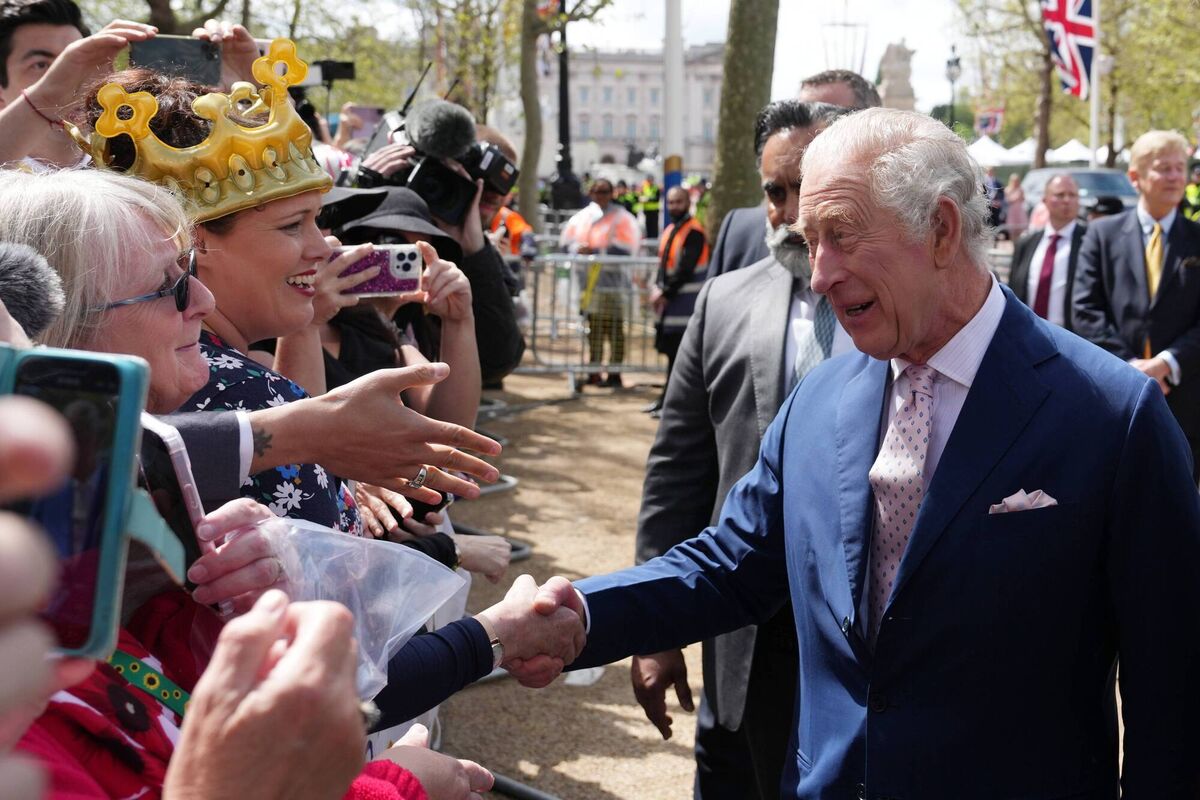 Britain's King Charles III greets members of the public along the Mall in London, England. Picture: Carl Court/Getty Images