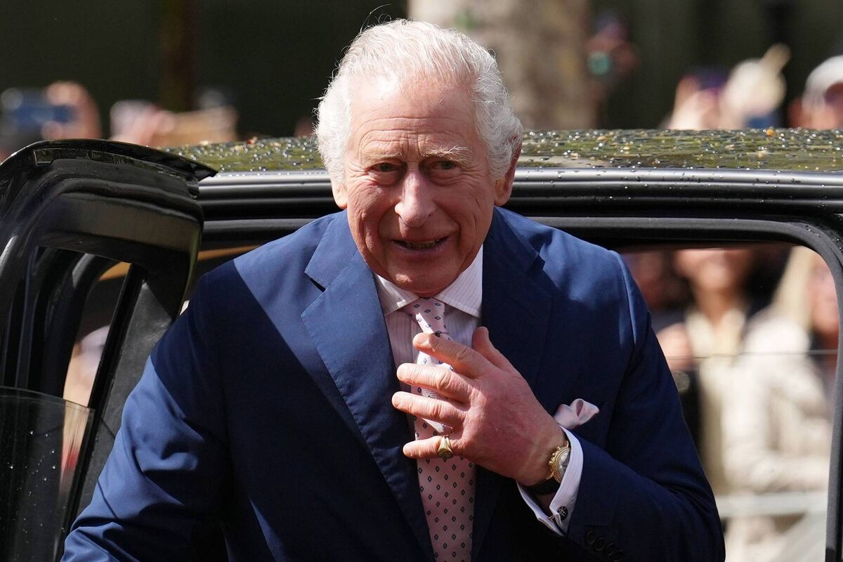 King Charles III arrives to greet members of the public in London. Picture: Carl Court/Getty Images