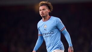 <p>LIMITED OPPORTUNITIES: Manchester City's Kalvin Phillips has seen little action in his first season at the club. Pic: PA</p>
