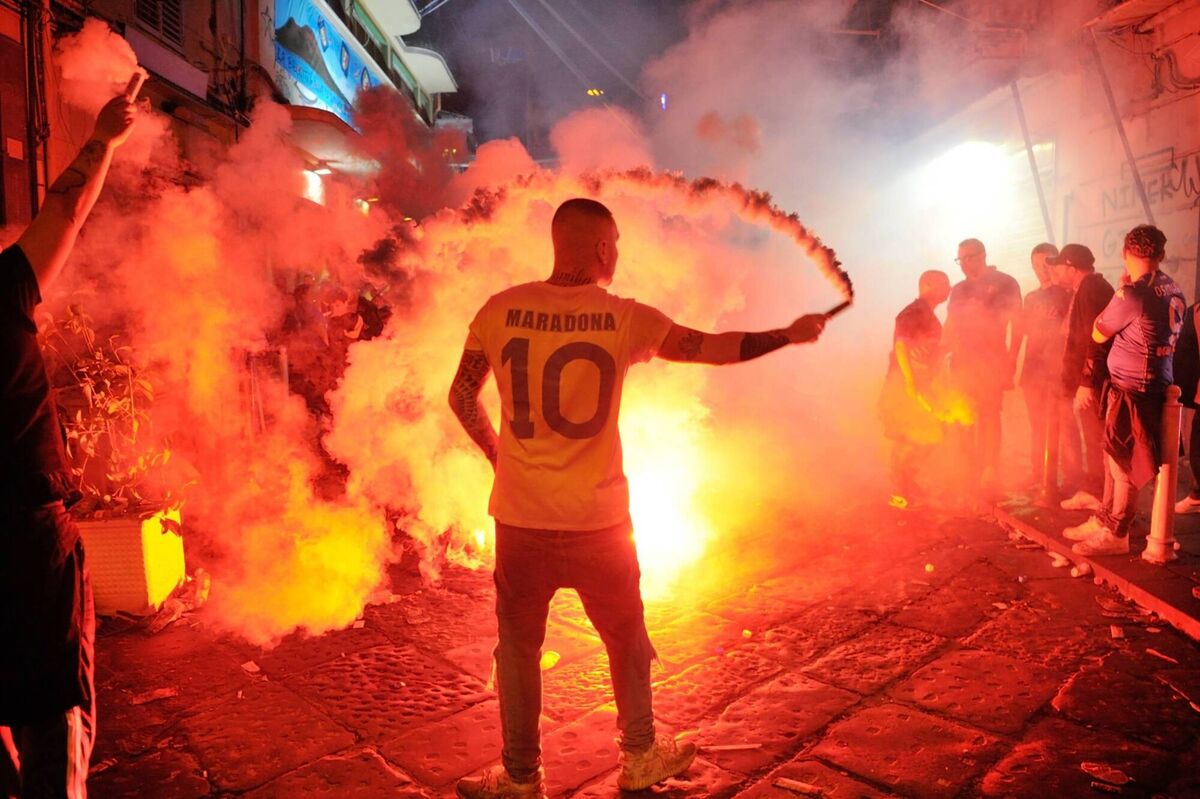 CHAMPIONS: Celebrations in the Forcella district of Naples. CHAMPIONS: Celebrations in the Forcella district of Naples.
