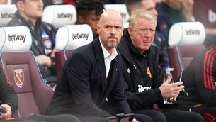 <p>Erik ten Hag saw his side beaten at West Ham (Adam Davy/PA)</p>