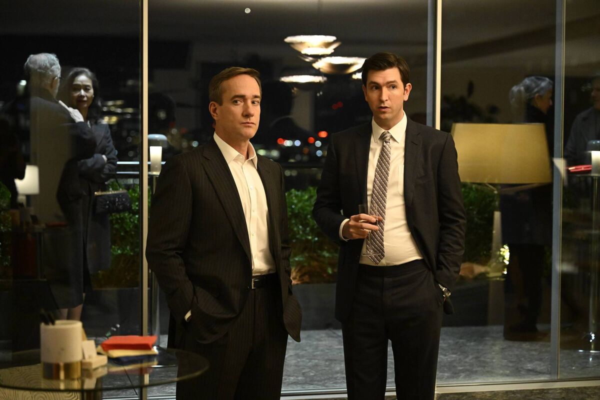 Nicholas Braun and Matthew Macfadyen in Succession. Nicholas Braun and Matthew Macfadyen in Succession.