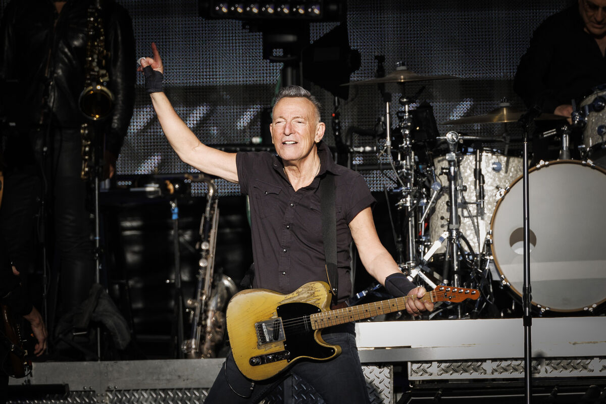 Bruce Springsteen &amp; the E Street Band performing on the first of three sold-out nights at the RDS Dublin. Picture Andres Poveda