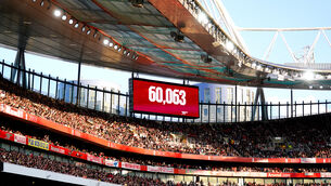 <p>Arsenal sold out the Emirates Stadium for their Women’s Champions League semi-final clash with Wolfsburg. Pic: Adam Davy/PA</p>