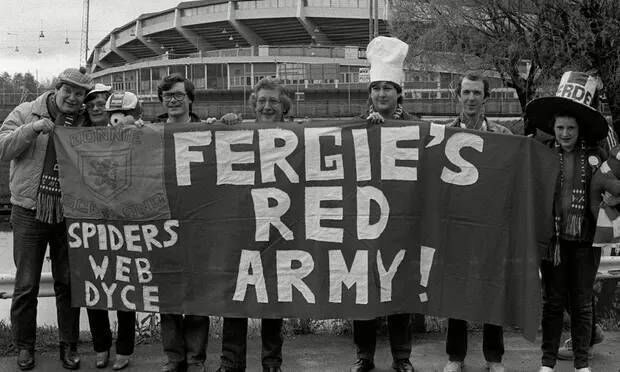 FERGIE FANS: Aberdeen supporters outside the Ullevi Stadium before the historic night. Photograph: Colorsport/Shutterstock 