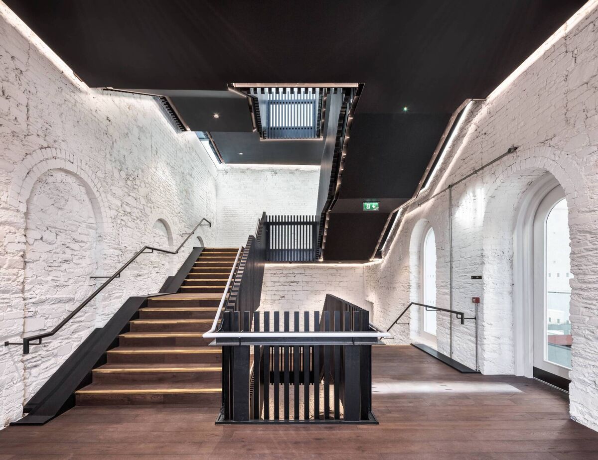 Timber in this stairwell in the restored Beamish &amp; Crawford Counting House was supplied by Tullamore-based Glenn Wood Joinery and the steelwork is by Plant &amp; Engineering Services, Killeens, Co Cork.	Picture: Janice O’Connell/F.22
                    