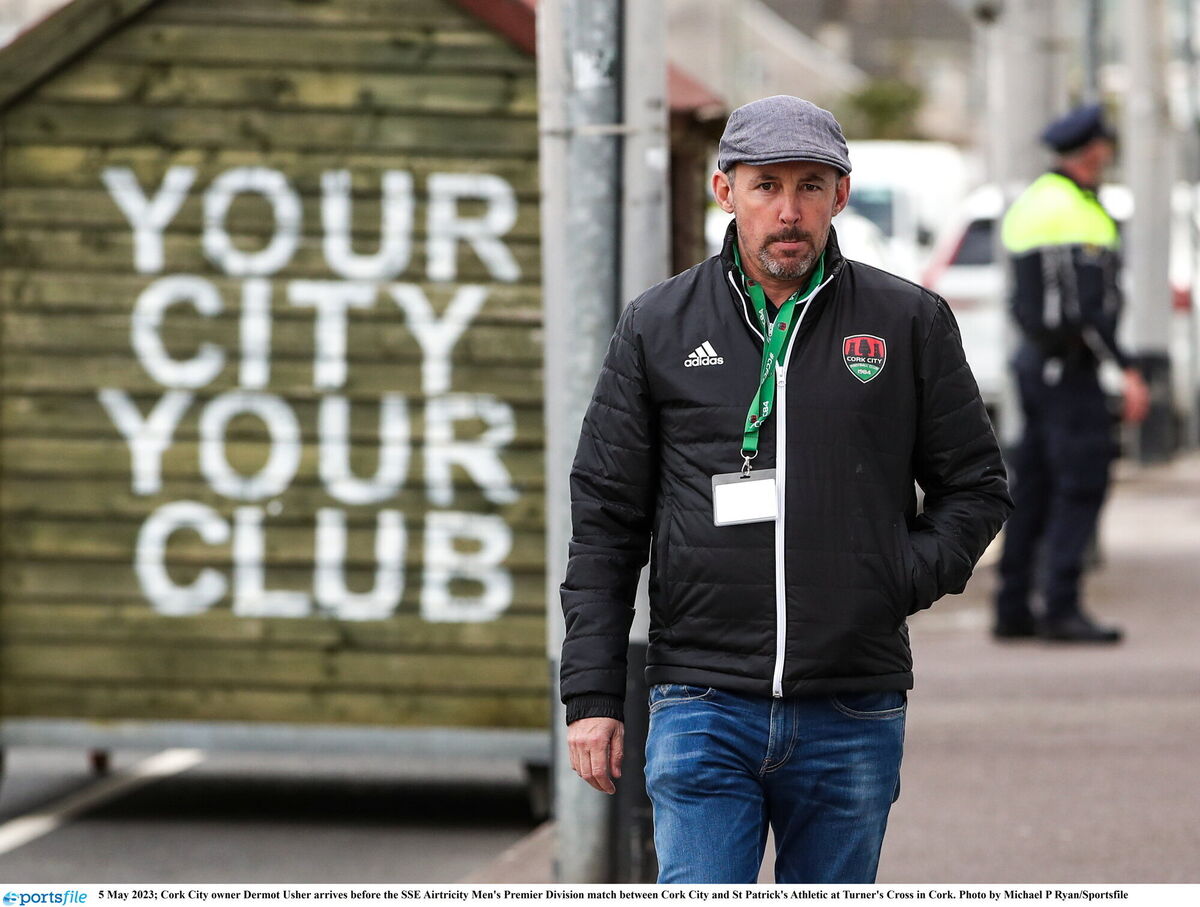 5 May 2023; Cork City owner Dermot Usher arrives before the SSE Airtricity Men's Premier Division match between Cork City and St Patrick's Athletic at Turner's Cross in Cork. Photo by Michael P Ryan/Sportsfile