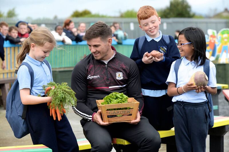 On Wednesday in Dundalk, Galway GAA star Shane Walsh spoke to students at Scoil Mhuire na nGael about the benefits of a healthy balanced diet. On Wednesday in Dundalk, Galway GAA star Shane Walsh spoke to students at Scoil Mhuire na nGael about the benefits of a healthy balanced diet.