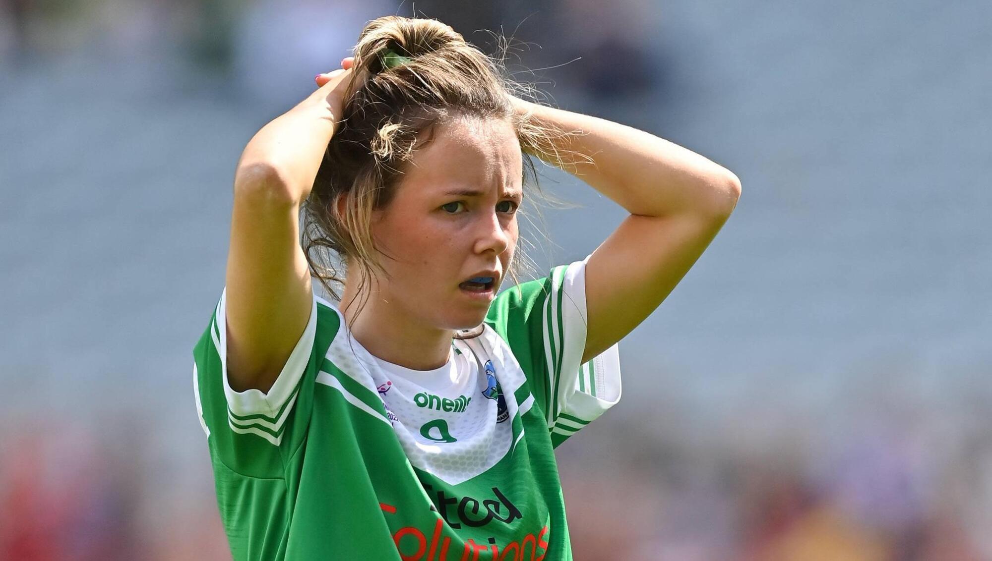 DEFEAT: Aisling O'Brien of Fermanagh during the TG4 All-Ireland Ladies Football Junior Championship final against Antrim in Croke Park last year. Pic: Piaras Ó Mídheach/Sportsfile