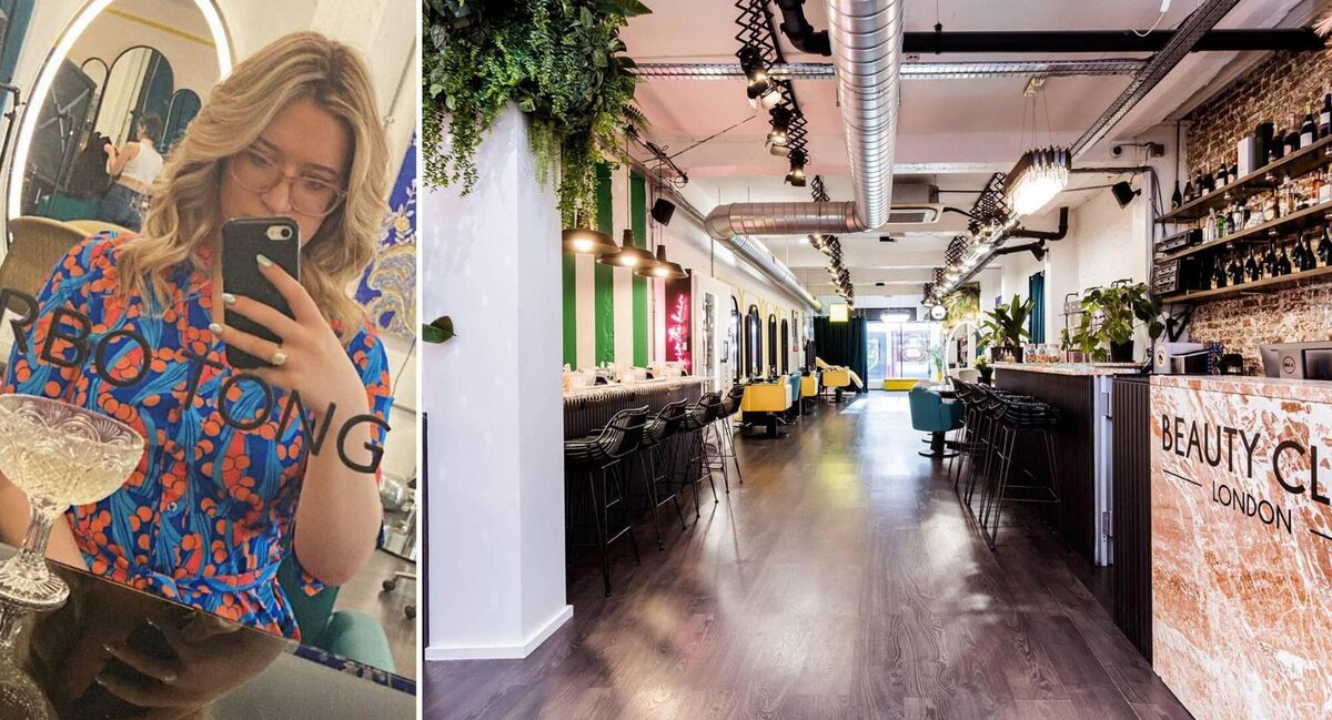 You can enjoy a glass of prosecco or cocktail while getting your hair done in Beauty Club London. Picture: Nicole Glennon