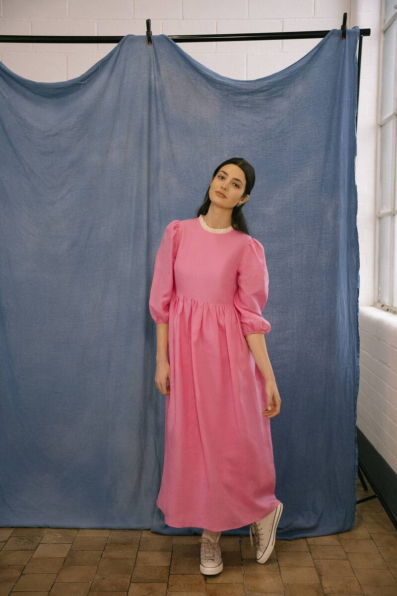 The Day Dress in Pink Irish Linen, €315, Niamh O'Neill