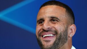 <p>BATTLE: Kyle Walker is looking forward to Wednesday’s clash with Real Madrid. Pic: Martin Rickett/PA</p>