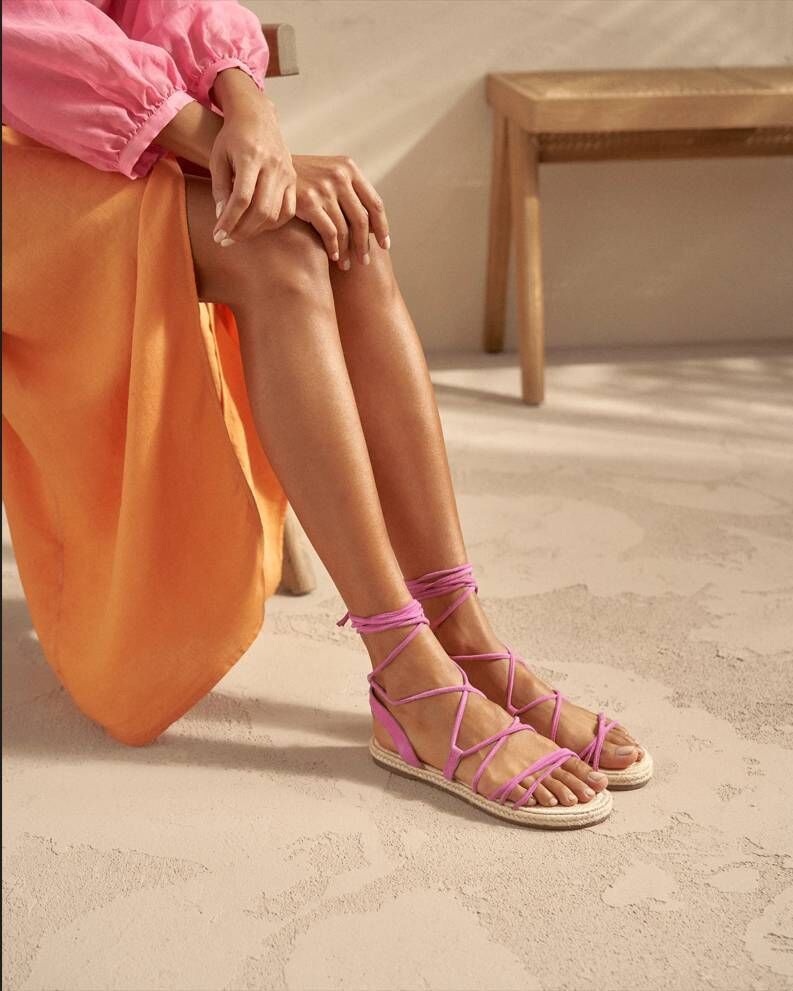 ‘Hamptons’ suede jute sandals, Manebí, €135