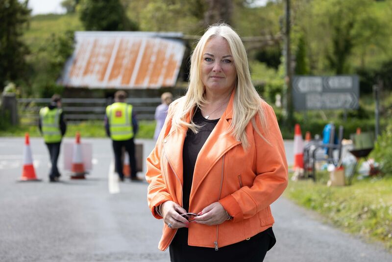 Deputy Mayor of Clare, Mary Howard, at the road leading to Magowna House on Wednesday. Insisting that refugees are welcome in Clare, Ms Howard said it is the location, suitability, and access to services that are of concern.