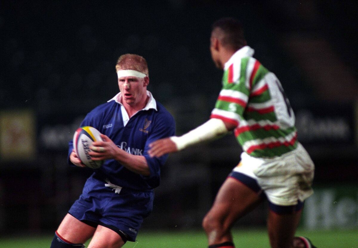 TRUE BLUE: Chris Pim in full flow in the European Cup in 1996. Picture: INPHO/Patrick Bolger