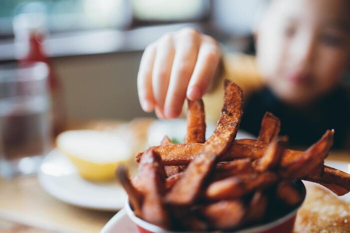 Sweet potato oven chips with lemony mayo