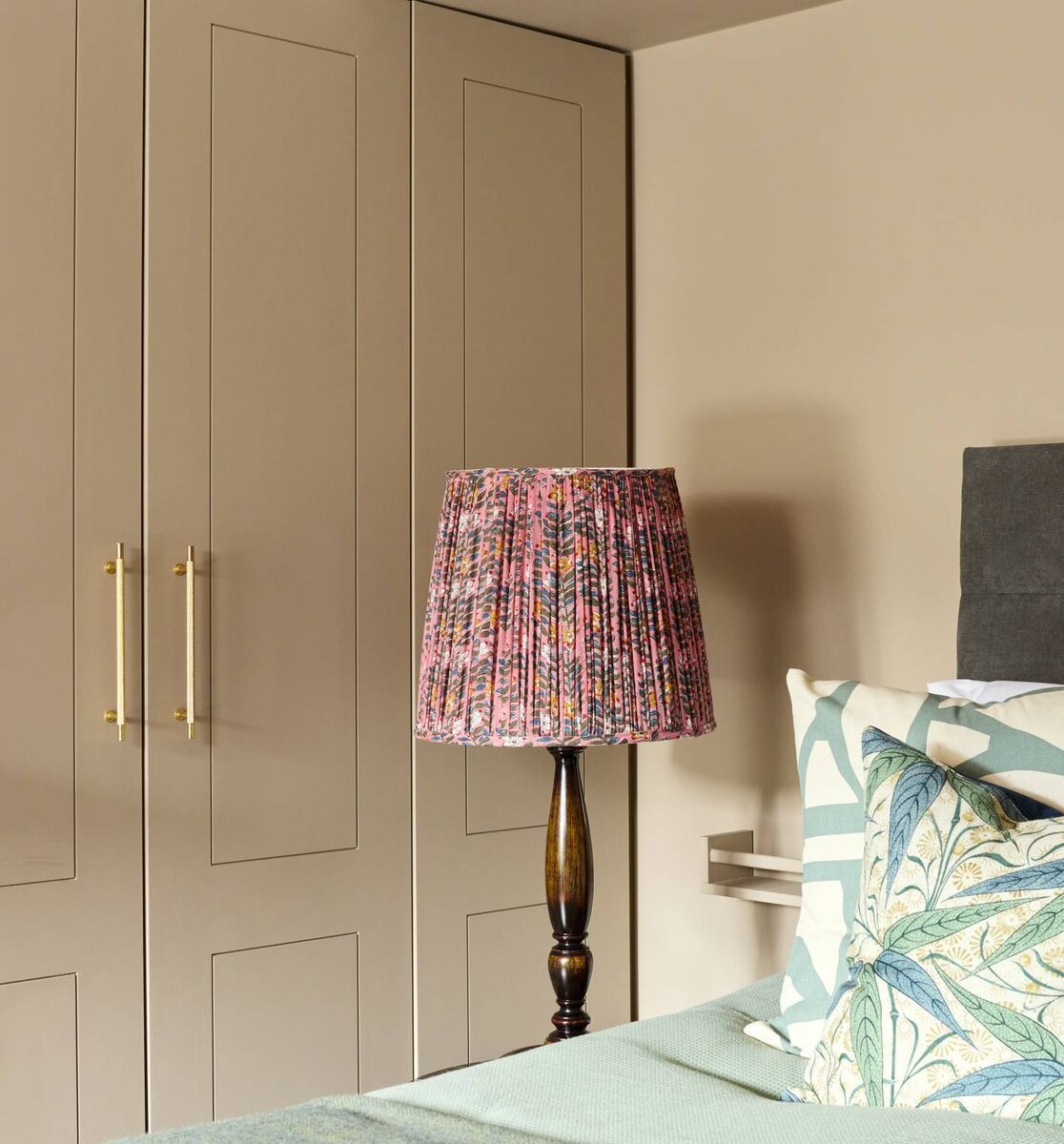 Darran hand-sewed his bedside lamp using remnants of fabrics that would otherwise have ended up in landfill. 