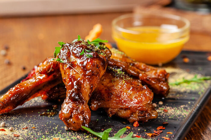 Chicken Drumsticks or Thighs with Honey, Mustard & Aioli