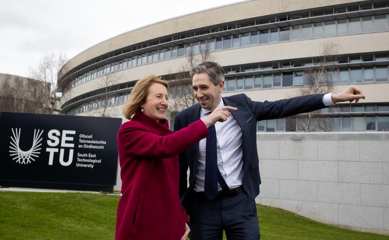 SETU president Professor Veronica Campbell, pictured in March with Further and Higher Education Minister Simon Harris, says the university sees itself as a change agent for the region. Picture: Mary Browne SETU president Professor Veronica Campbell, pictured in March with Further and Higher Education Minister Simon Harris, says the university sees itself as a change agent for the region. Picture: Mary Browne