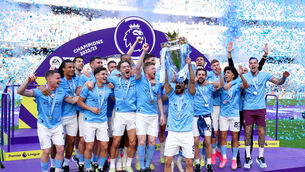 <p>THREE IN A ROW: Man City win their third title in a row and fifth in six years. Pic: Paige Young</p>
