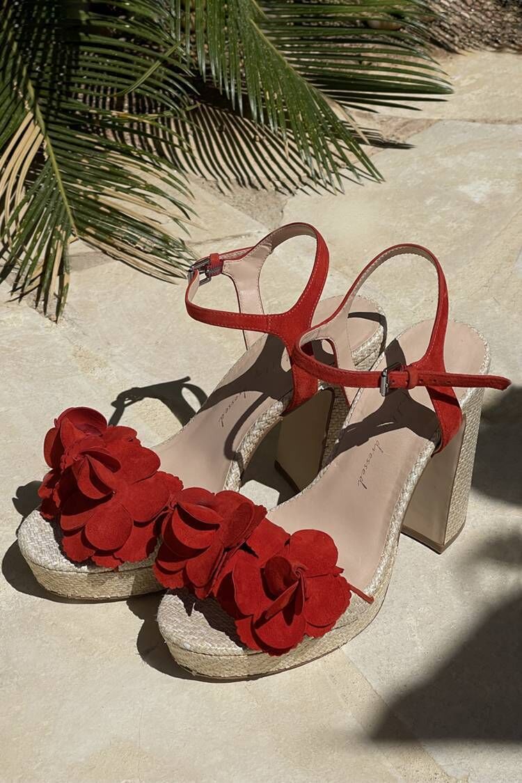 Red Corsage Shoes, €185, Never Fully Dressed