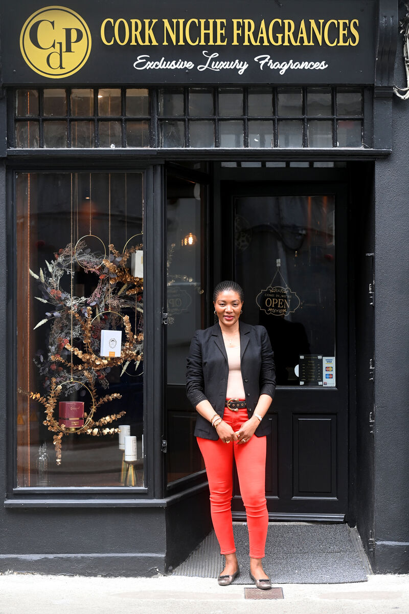 Corine Ngandeu, owner of Cork Niche Fragrances at 35 Princes Street, Cork City. Pic Larry Cummins Corine Ngandeu, owner of Cork Niche Fragrances at 35 Princes Street, Cork City. Pic Larry Cummins